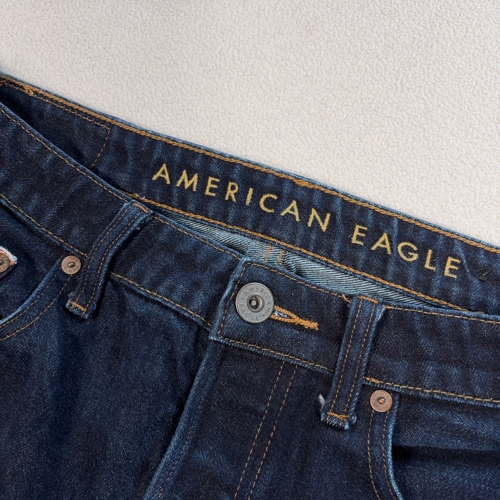 American Eagle Selvedge Jeans Men's 32x33 Blue 100% Cotton Slim Button Fly Denim - Picture 4 of 16